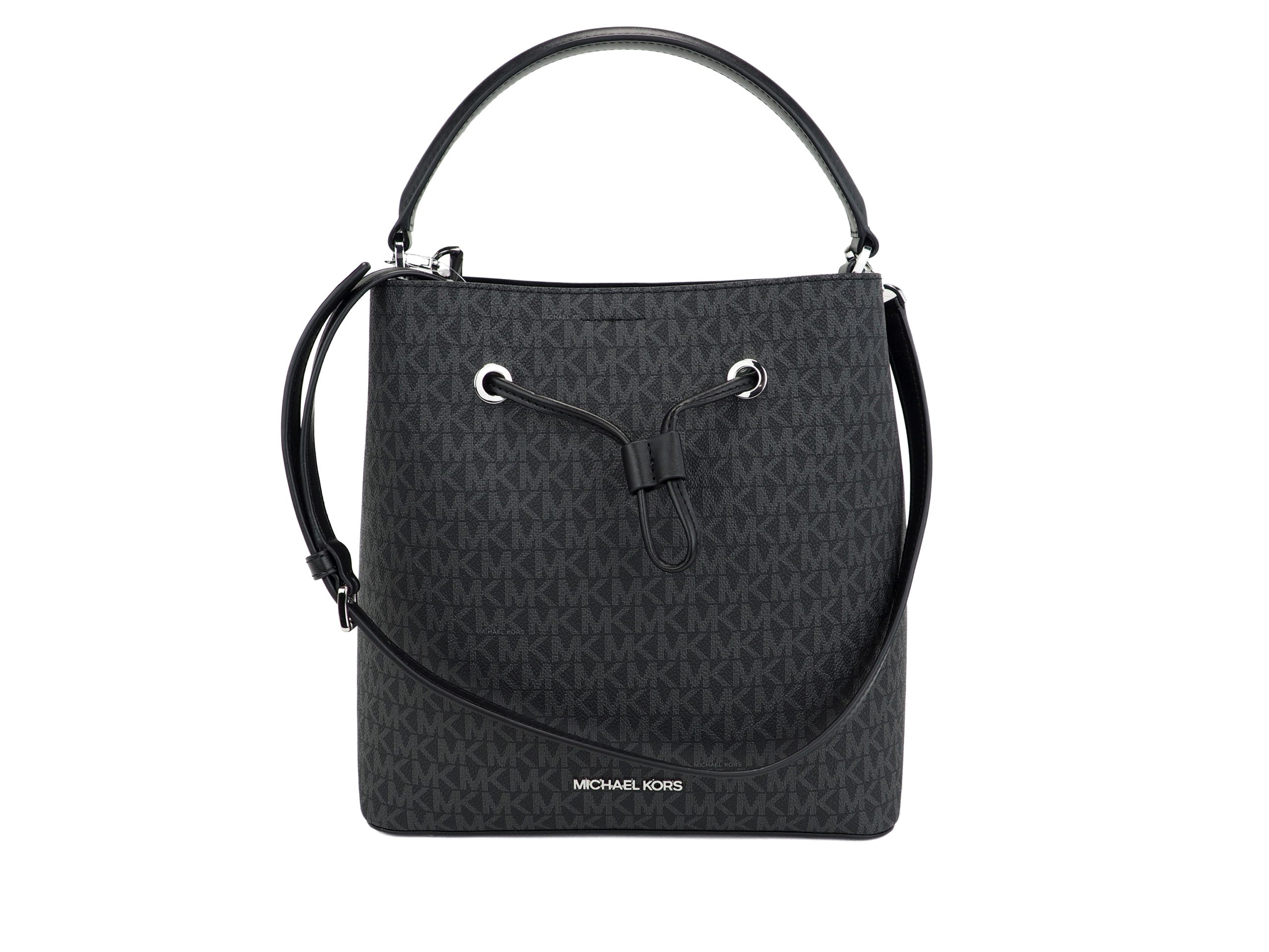Michael Kors Suri Large Signature PVC Convertible Bucket Bag to Backpack Bag (Black Women's Signature)1