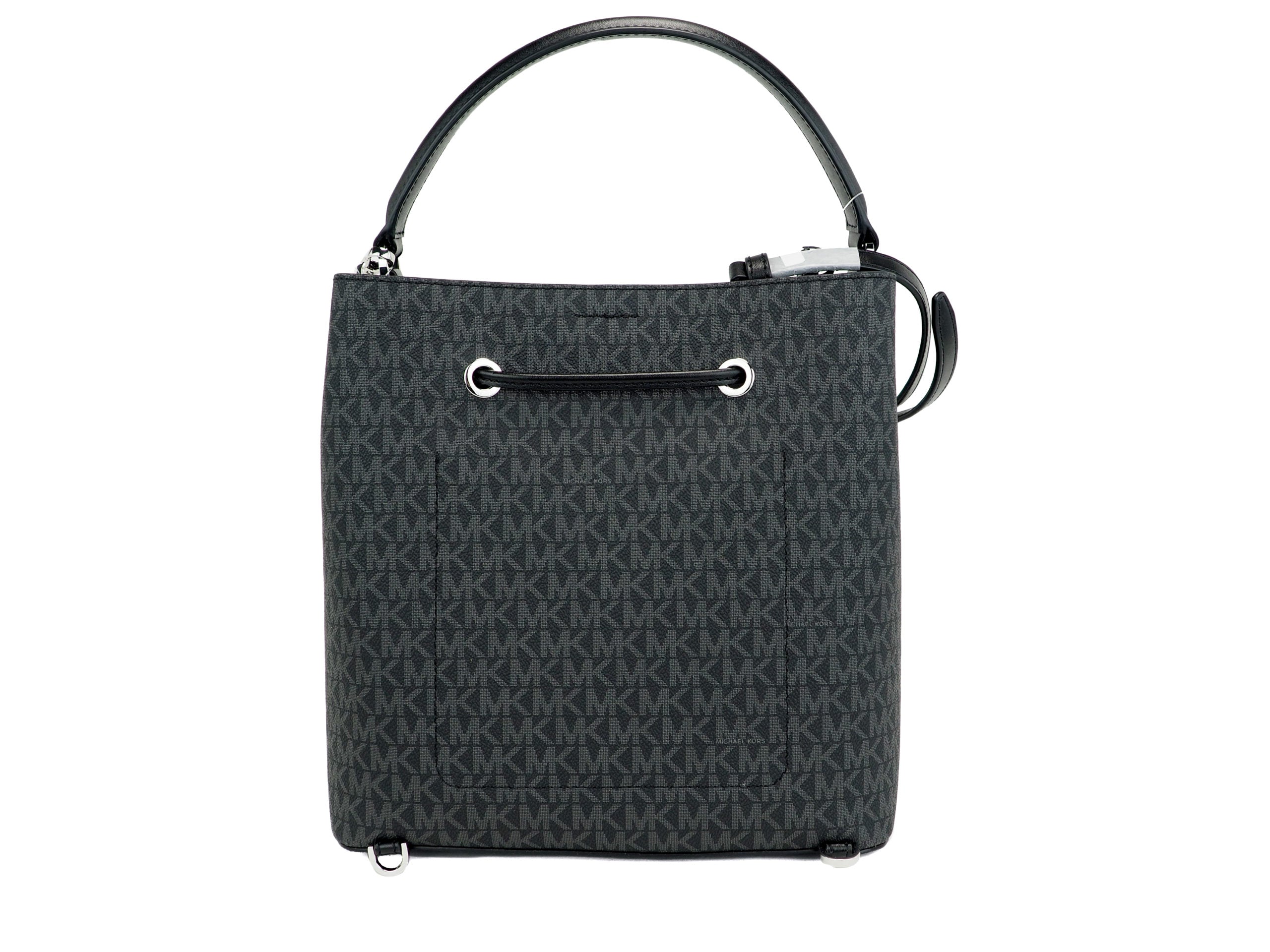 Michael Kors Suri Large Signature PVC Convertible Bucket Bag to Backpack Bag (Black Women's Signature)2