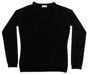 Cashmere Blend Black  V-Neck Sweater