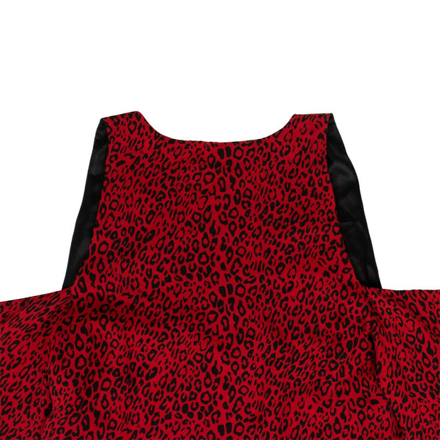 73A-1308/6 WDLSN-SLGREL Amiri Red Leopard No Shoulder long sleeves Dress