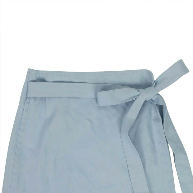 A_Plan_Application Light Blue High-Waist Wrap Midi Skirt