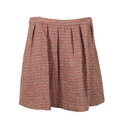 RED VALENTINO Multi-Color Tweed Pleated Mini Skirt