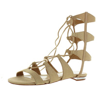 Erlina Womens Strappy Lace Up Gladiator Sandals Light Wood