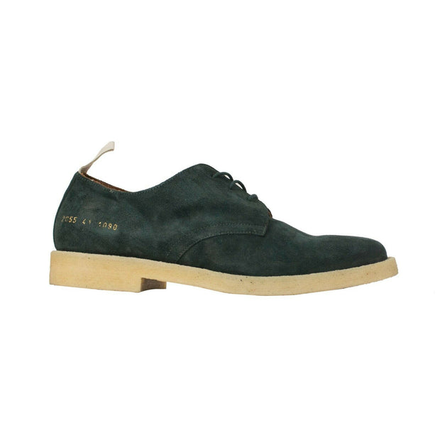 COMMON PROJECTS Green Suede 'Cadet' Derby Low-Top Shoes