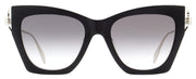 Alexander McQueen Square Cat Eye Sunglasses AM0375S 001 Black/Silver 53mm