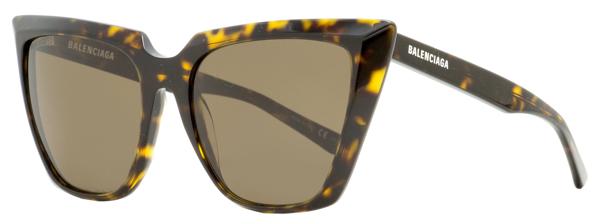 Balenciaga Cateye Sunglasses BB0046S 002 Havana 55mm Havana