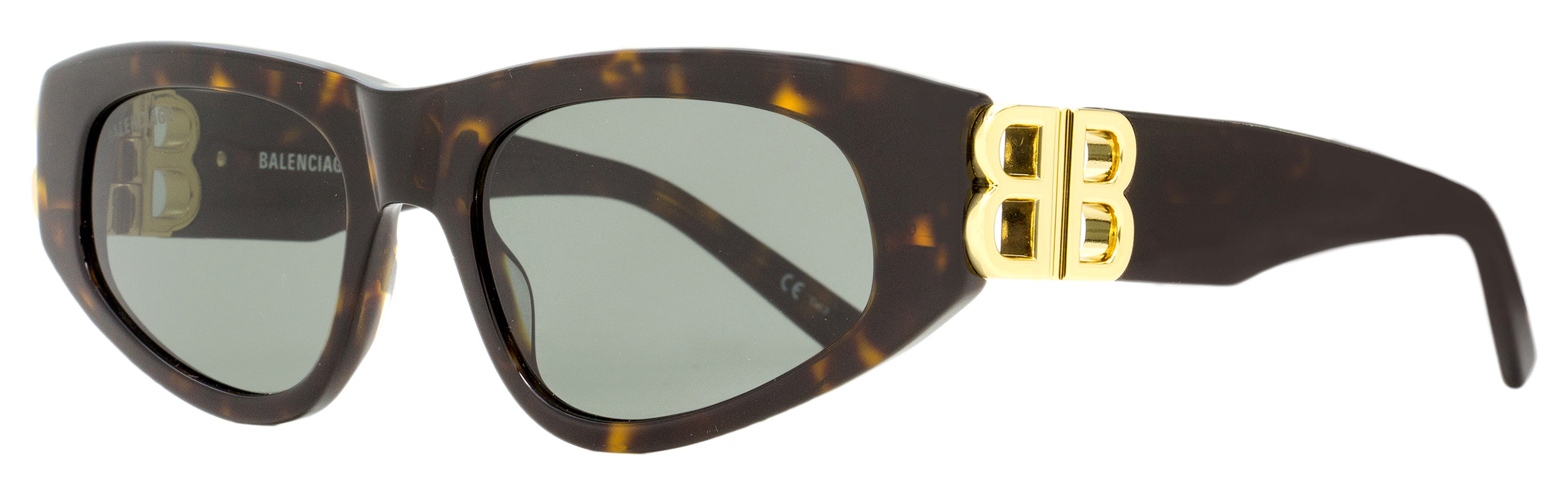 Balenciaga Cateye Sunglasses BB0095S 002 Havana/Gold 53mm 0095 Havana Gold