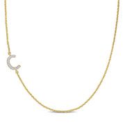 Lili & Blake "C" initial necklace in 14kt Yellow Gold