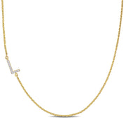 Lili & Blake "L" initial necklace in 14kt Yellow Gold