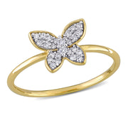 Lili & Blake Diamond Butterfly ring in 10K Yellow Gold