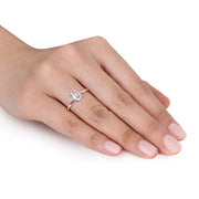 1 CT TGW Created Moissanite-White Fashion Ring Silver