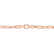 3.5 mm Fancy Paperclip Chain Bracelet in 18K Rose Gold Plated Sterling Silver