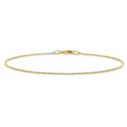 1 mm Ball Chain Bracelet in 18K Yellow Gold Plated Sterling Silver