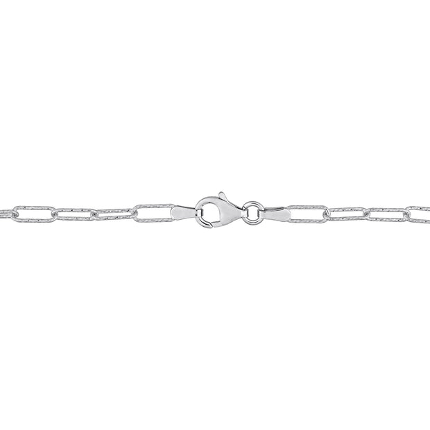 3 mm Fancy Paperclip Chain Bracelet in Sterling Silver