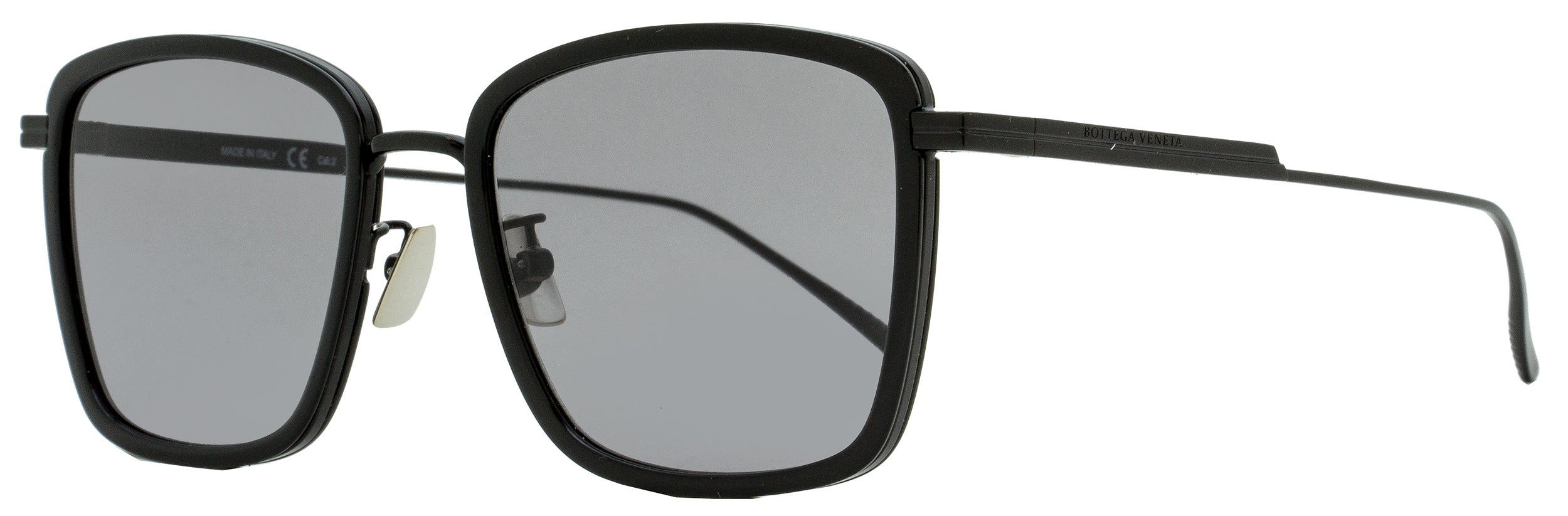 Bottega Veneta Square Sunglasses BV1008SK 002 Black 55mm 1008 Black