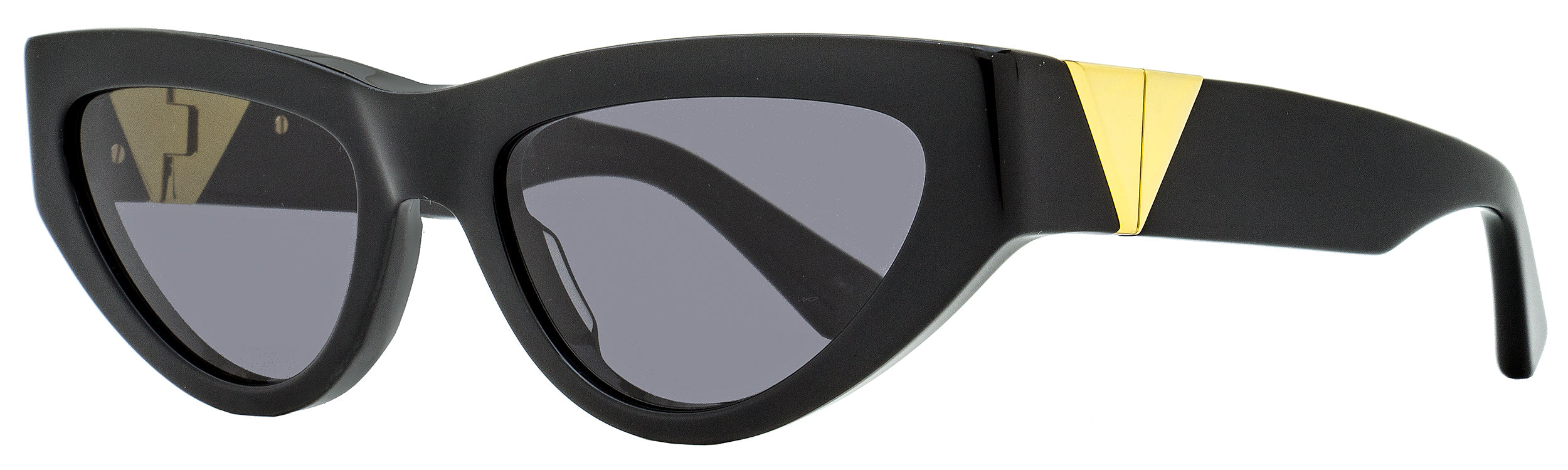 Bottega Veneta Cat Eye Sunglasses BV1176S 001 Black/Gold 55mm Black Gold