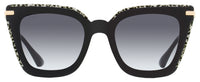 Jimmy Choo Square Ciara /G Sunglasses FP39O Black/Leopard 52mm
