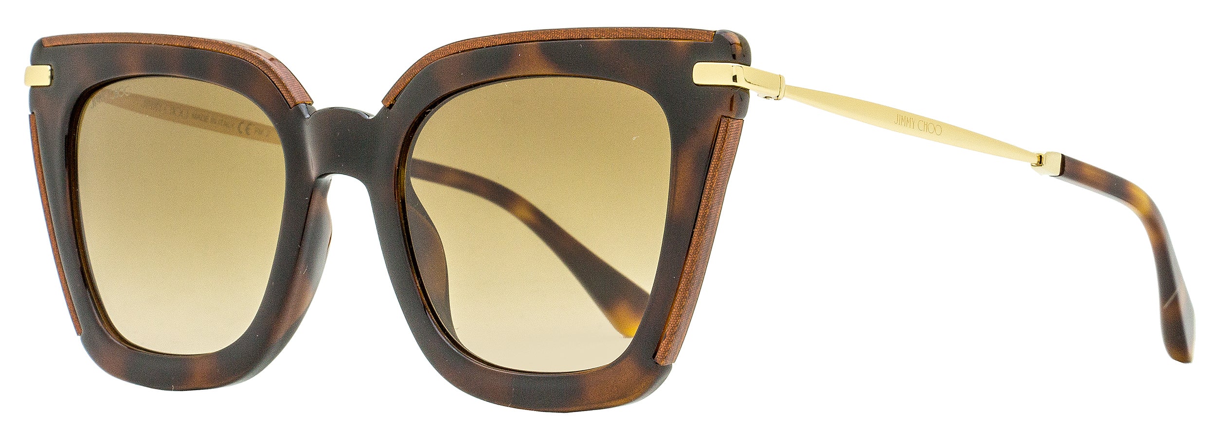 Jimmy Choo Square Sunglasses Ciara/G/S OCYHA Havana/Gold 52mm