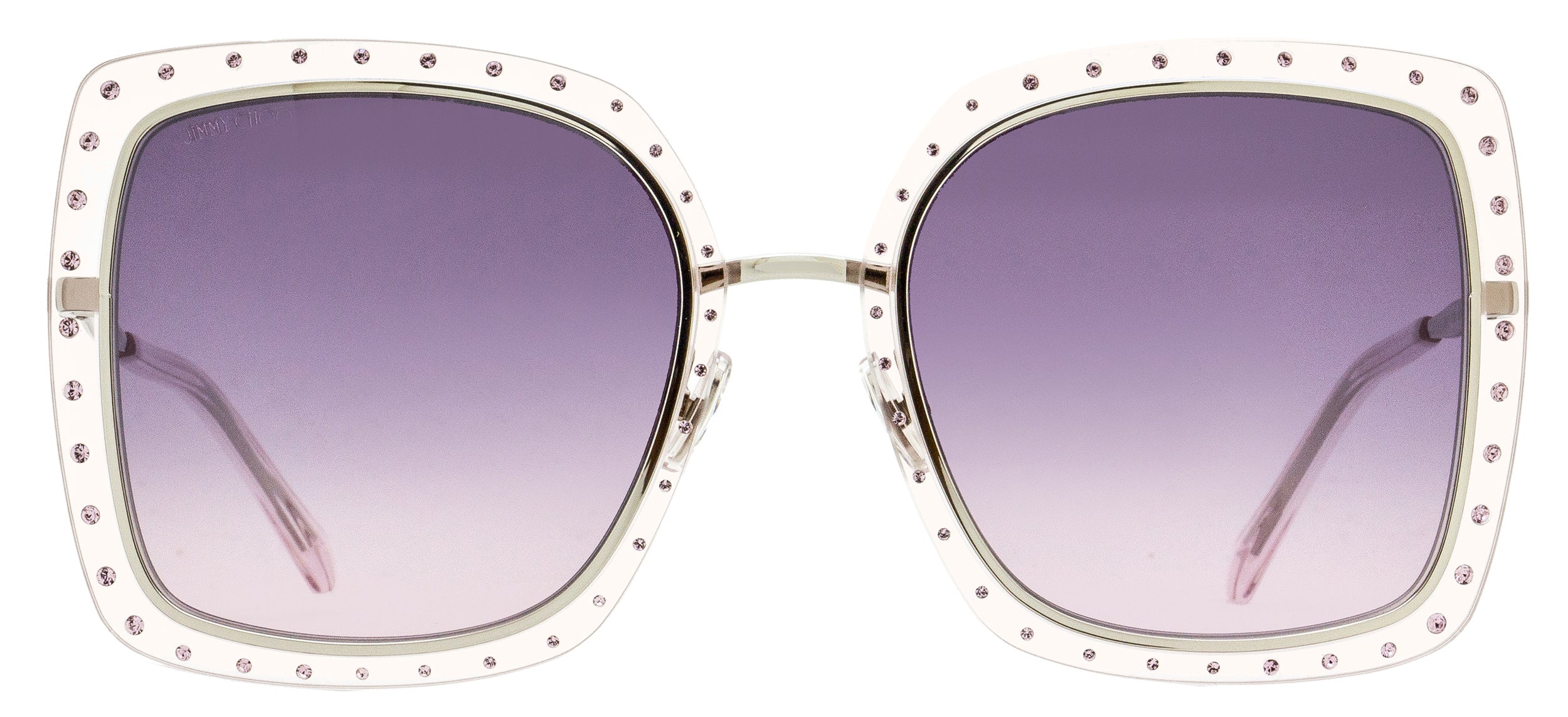 Jimmy Choo Square Sunglasses Dany/S KTSF7 Palladium/Lilac 56mm
