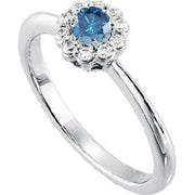 1/2Carat Treated Blue Diamond Halo Engagement Ring Vintage Antique White Gold