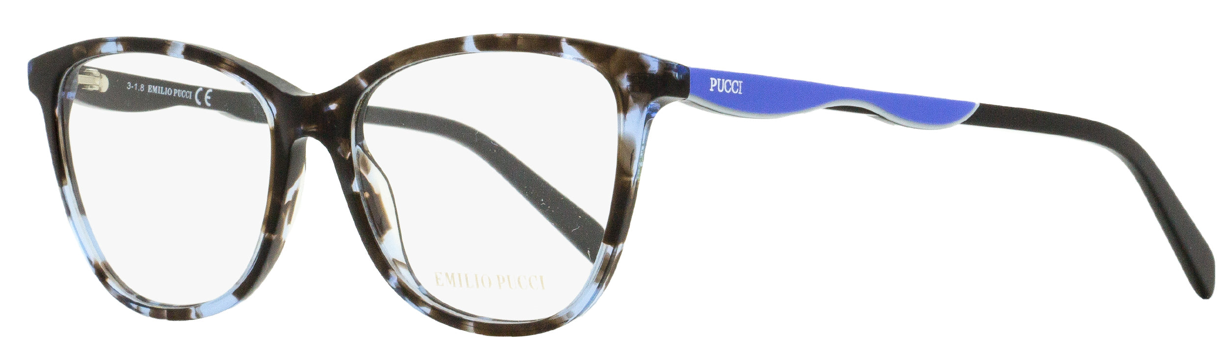 Emilio Pucci Rectangular Eyeglasses EP5095 055 Blue Havana 54mm 5095 Blue Havana