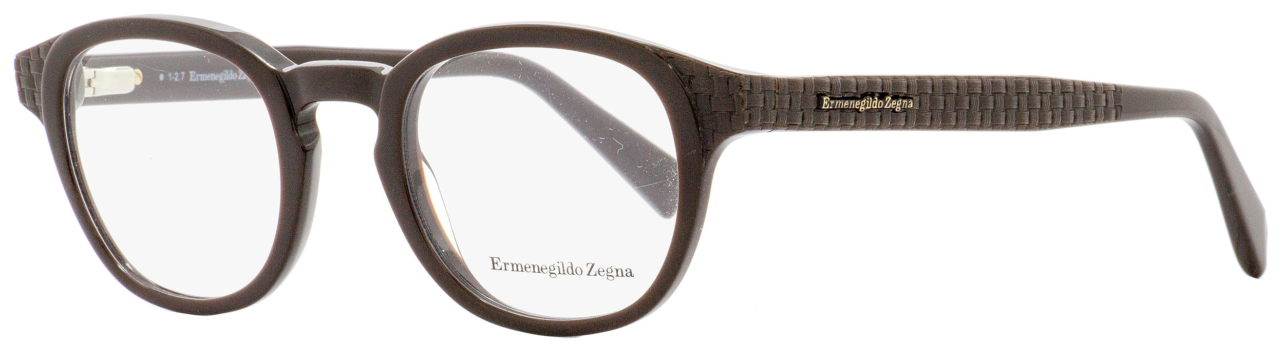 Ermenegildo Zegna Rectangular Eyeglasses EZ5108 050 Dark Brown 48mm 5108 Dark Brown
