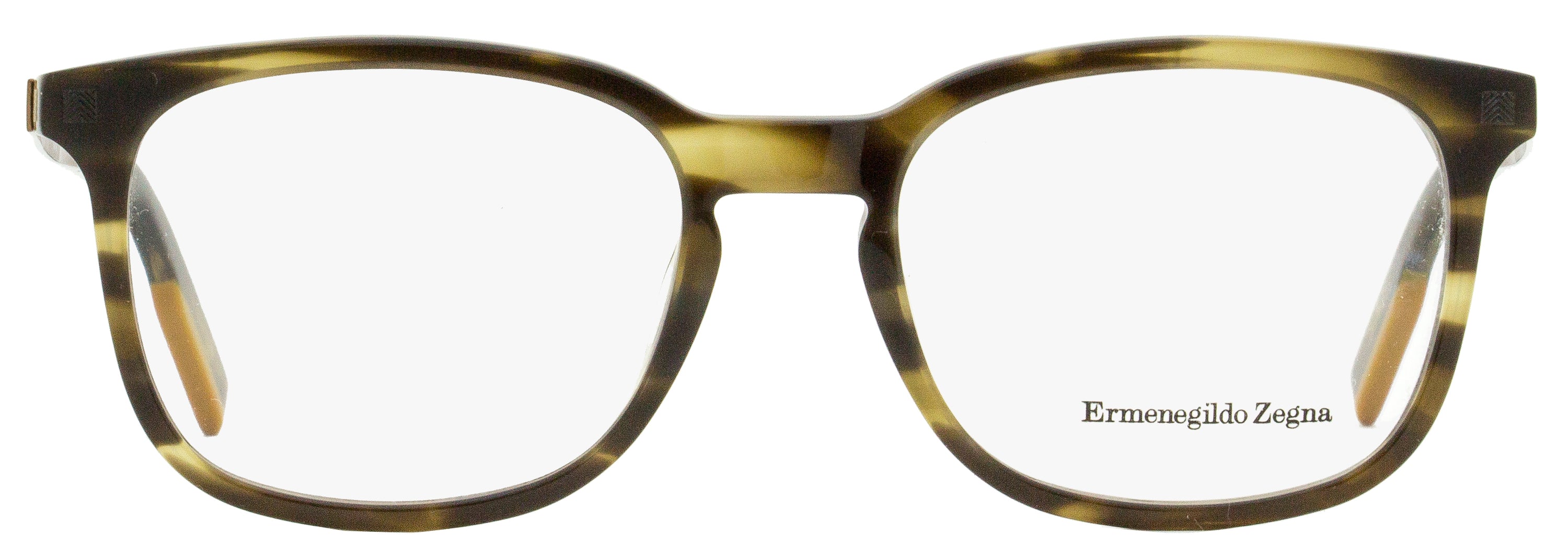 Ermenegildo Zegna Rectangular Eyeglasses EZ5143 055 Striped Brown/Bronze 53mm 5143