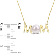 7 - 7.5 MM White Freshwater Cultured Pearl Fashion Pendant With Chain 10k Yellow Gold