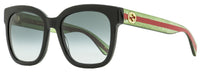 Gucci Square Sunglasses GG0034SN 002 Black/Green/Red 54mm 0034 Black Green Red