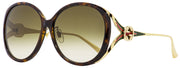 Gucci Oval Sunglasses GG0226SK 003 Havana/Gold 60mm 0226