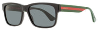 Gucci Rectangular Sunglasses GG0340S 006 Black/Green/Red 58mm 340 Black Green Red