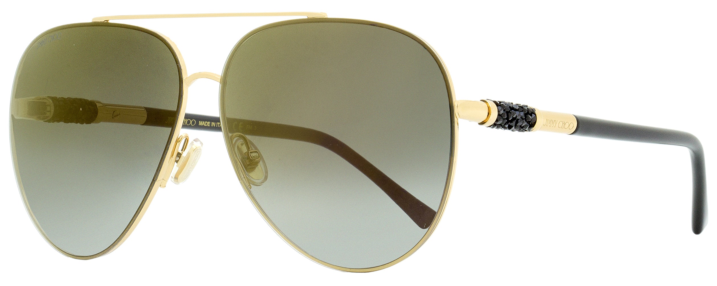 Jimmy Choo Aviator Sunglasses Gray/S RHLFQ Gold/Black 63mm Gold Black