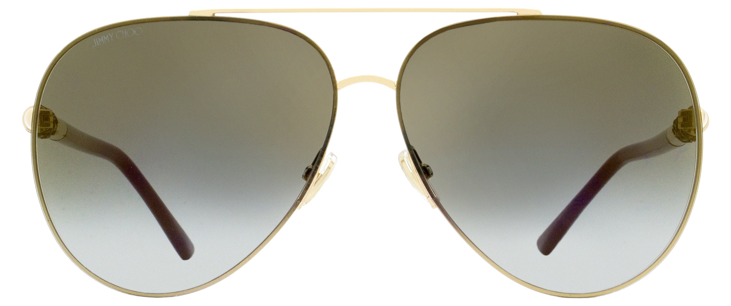 Jimmy Choo Aviator Sunglasses Gray/S RHLFQ Gold/Black 63mm