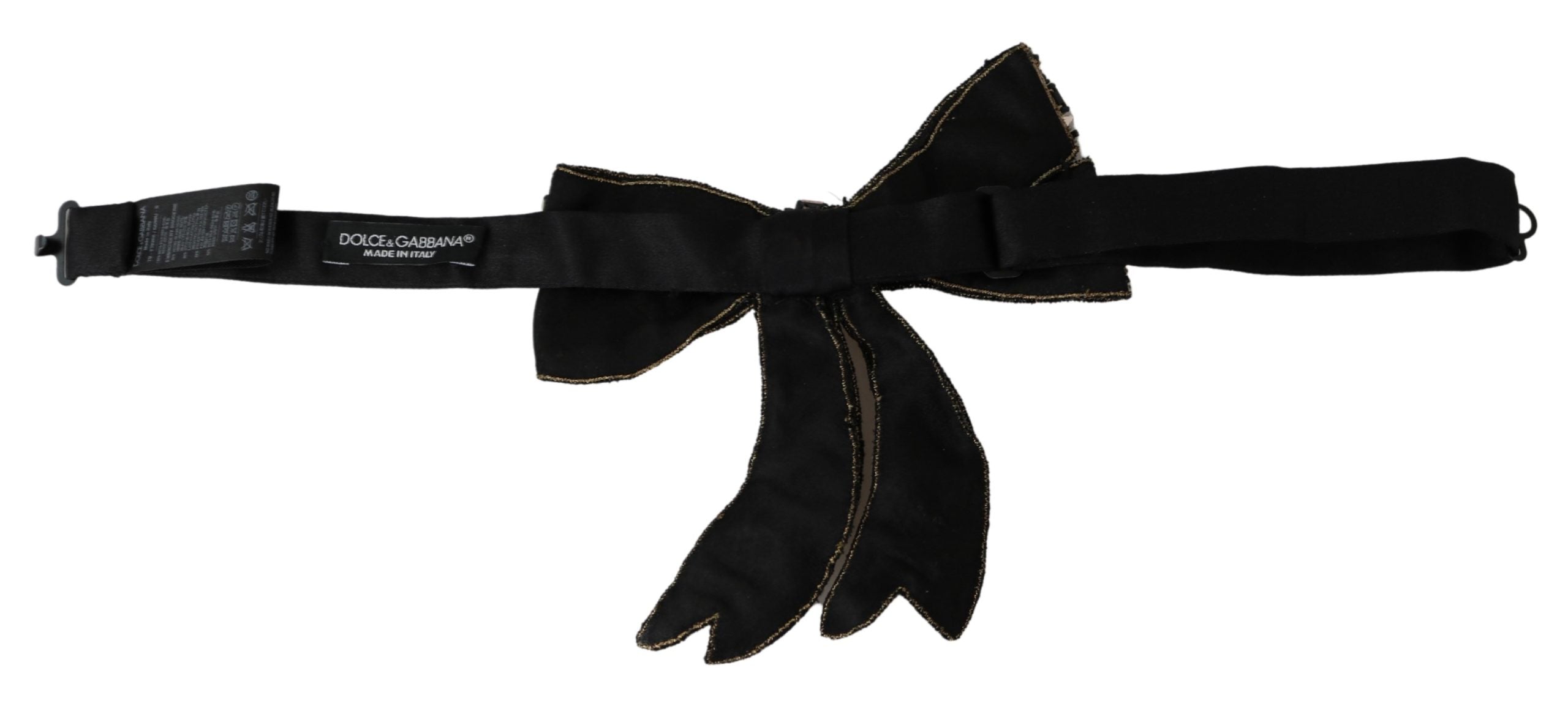 Dolce & Gabbana Gold Tone Silk Rhinestone Embellished Women Women's Bowtie2