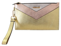 Versace Bronze Leather Zip Small Pouch Women's Bag1