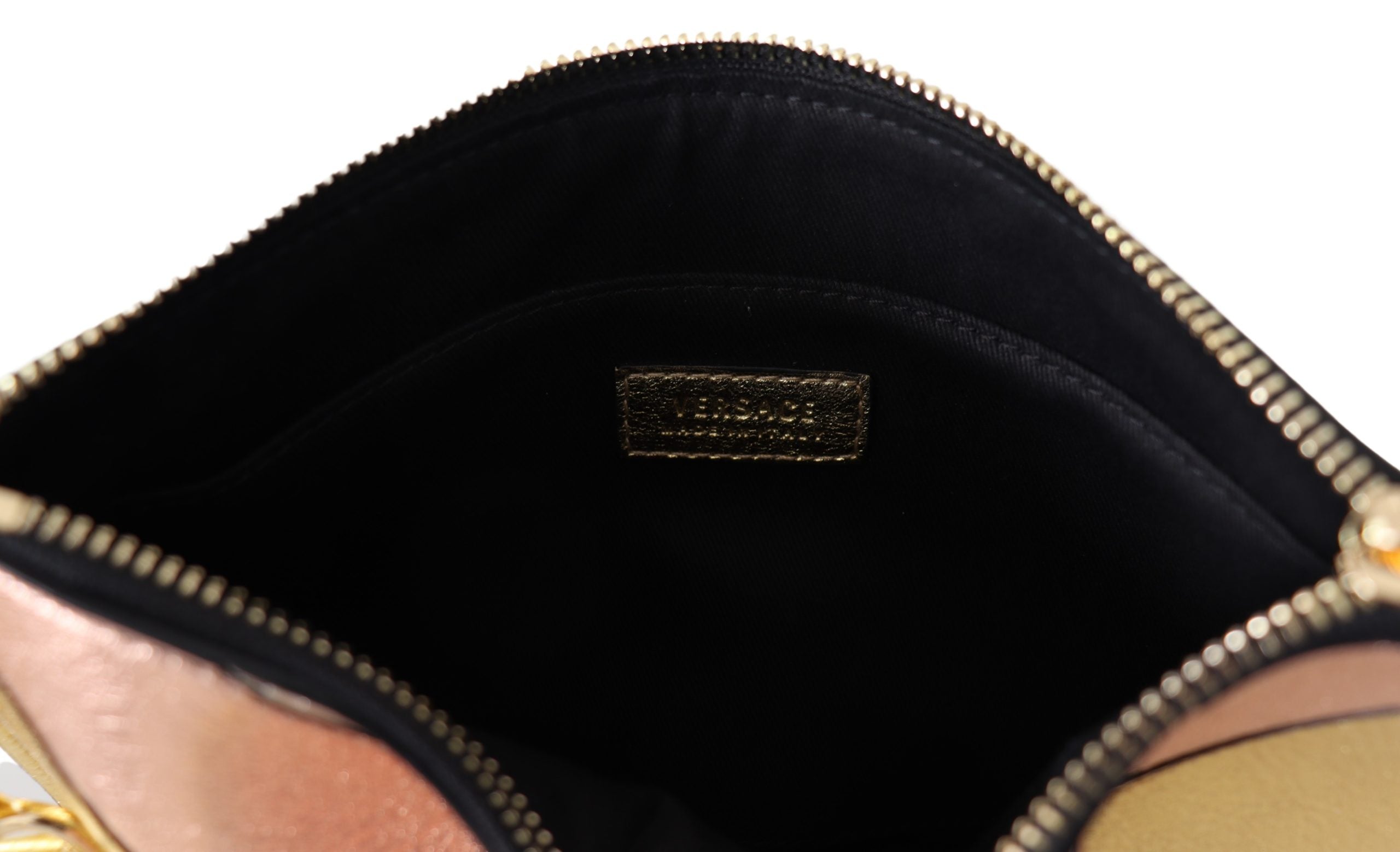 Versace Bronze Leather Zip Small Pouch Women's Bag4