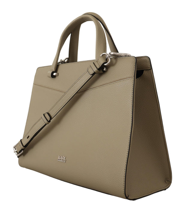 Karl Lagerfeld Sage Green Leather Tote Women's Bag