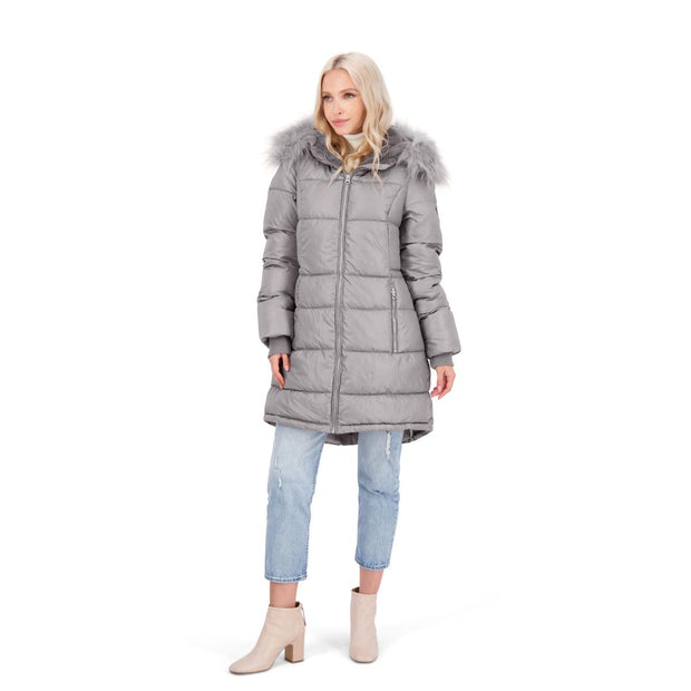 Womens Faux Fur Warm Puffer Coat