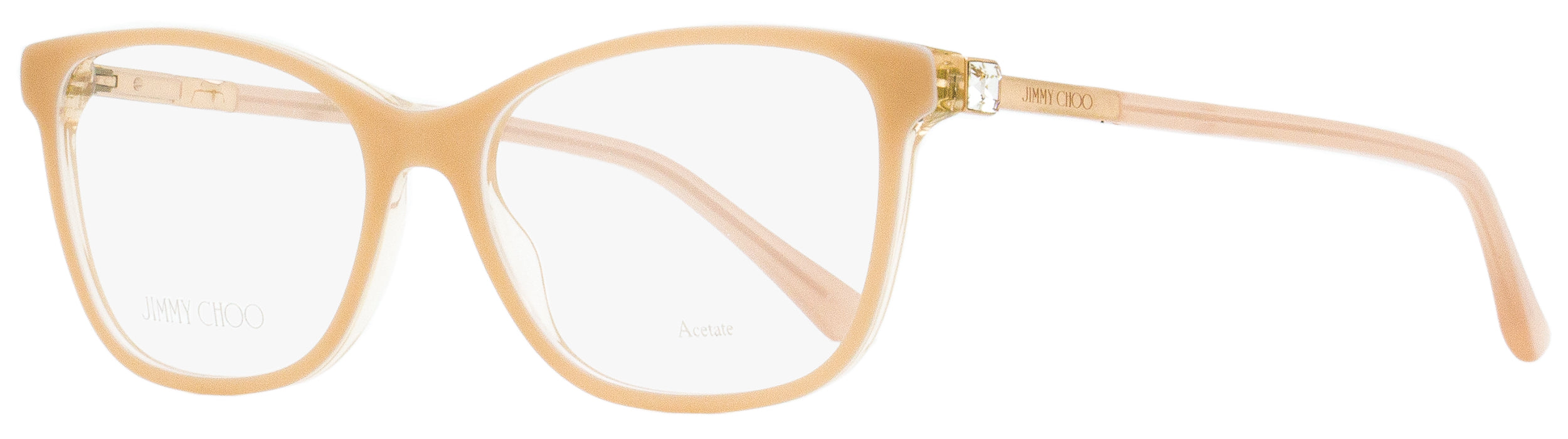 Jimmy Choo Rectangular Eyeglasses JC274 8XO Pink/Crystal 53mm Pink Crystal