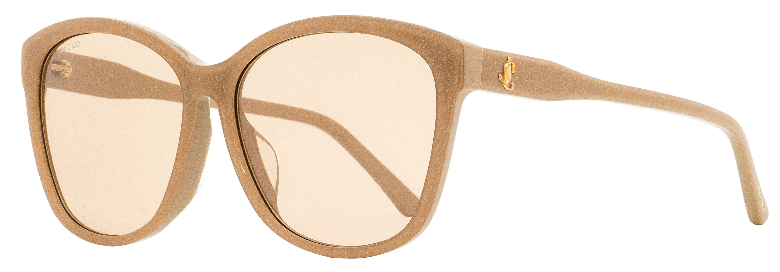 Jimmy Choo Butterfly Sunglasses Lidie/F/SK FWM2S Nude Glitter 59mm Nude Glitter