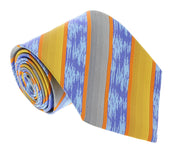 Missoni U3821 Orange/Blue/Gray Regimental 100% Silk Ties