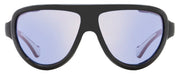 Moncler Shield Sunglasses ML0089 01C Black/White Leather 57mm 0089