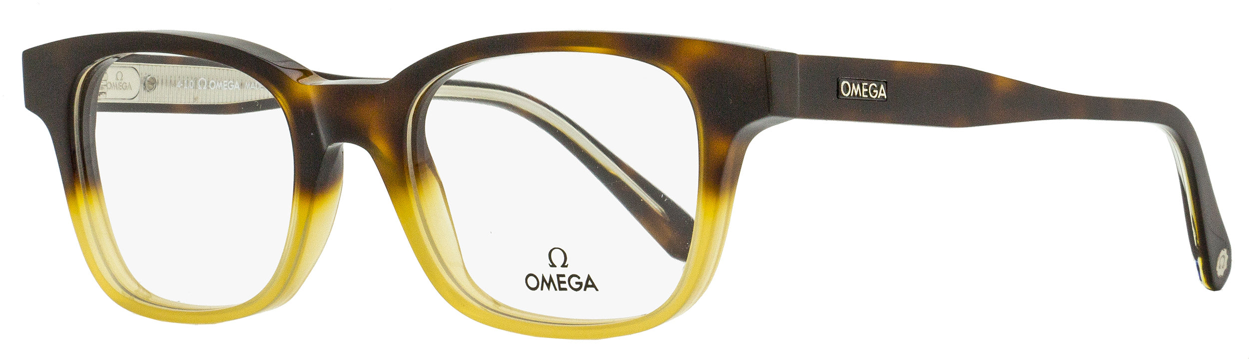 Omega Rectangular Eyeglasses OM5004H 056 Havana-Honey/Crystal 52mm 5004 Havana-Honey Crystal