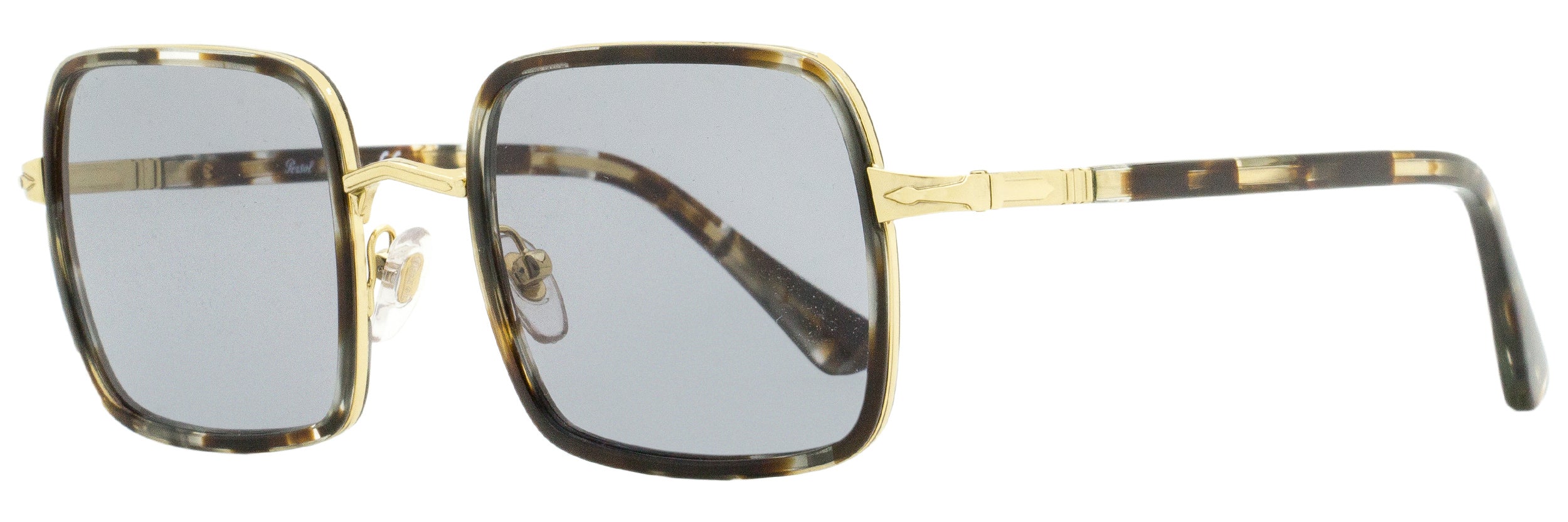 Persol Square Sunglasses PO2475S 1100R5 Striped Brown/Gold 50mm 2475 Striped Brown Gold