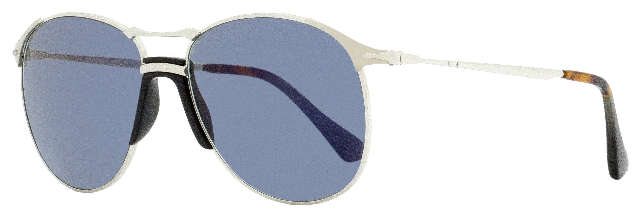 Persol Aviator Sunglasses PO2649S 51856 Silver/Black 55mm 2649 Silver Black