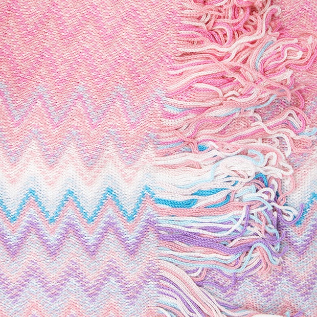 Missoni Women's Cotton Zig-Zag Scarf Shawl Sarong Wrap Pink
