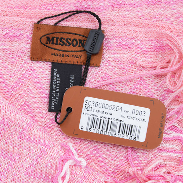 Missoni Women's Cotton Zig-Zag Scarf Shawl Sarong Wrap Pink
