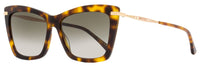 Jimmy Choo Rectangular Sady Sunglasses 086HA Havana/Gold 56mm Havana Gold