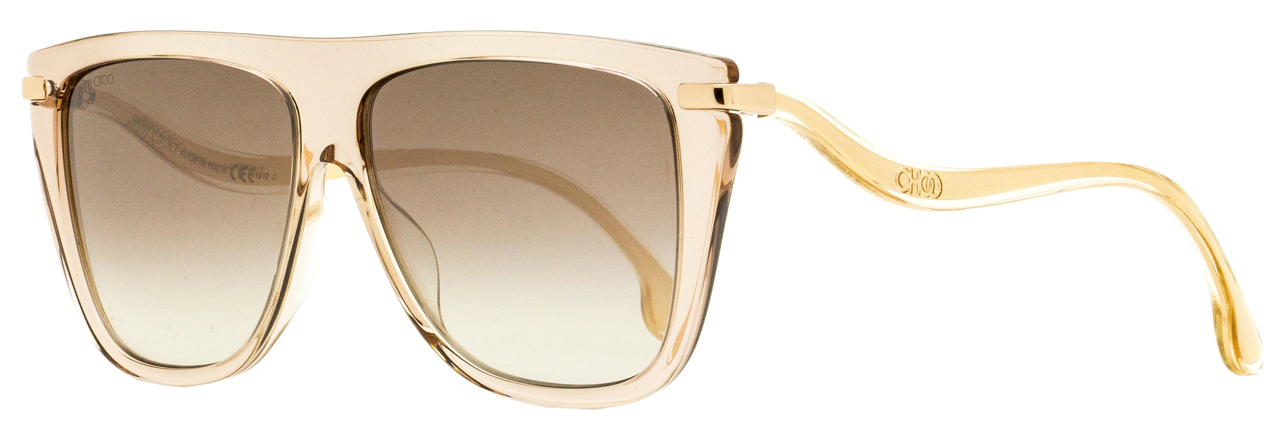 Jimmy Choo Browline Sunglasses Suvi/S FWMNQ Nude/Gold 58mm Nude Gold