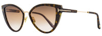 Tom Ford Cat Eye Sunglasses TF868 Anjelica-02 52F Dark Havana/Gold 57mm FT0868 Dark Havana Gold